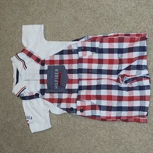 Tommy Hilfiger Overall with Polo Shirt (Toddler 24m)